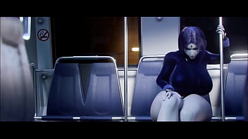 Milf mom got possessed by alien in train