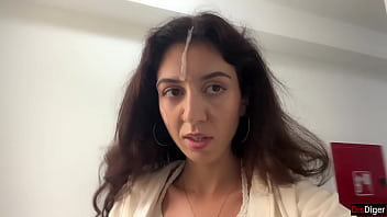 Wife gets passionately fucked and gets cum on face for public cumwalk