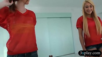 Two hotties blowjob and get pounded good