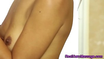 Masseuse tugs large cock