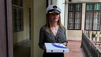 She’s a hot milf pizza girl and takes my dick deep as a tip