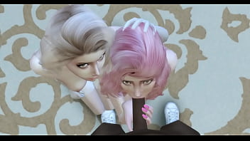 Cute girl learns to suck