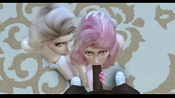 Cute girl learns to suck