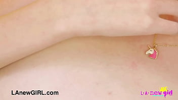 Pretty teen model naked close up