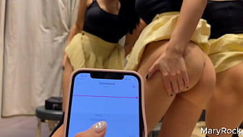 Playing in lovenselush with my girlfriend in public