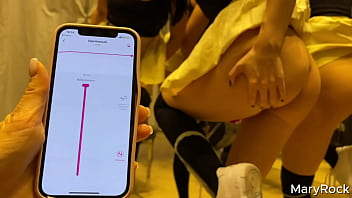 Playing in lovenselush with my girlfriend in public