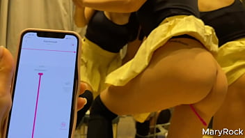 Playing in lovenselush with my girlfriend in public