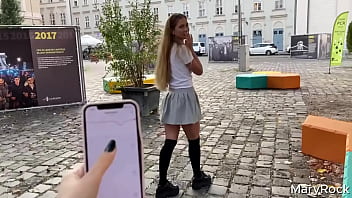 Playing in lovenselush with my girlfriend in public