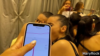 Playing in lovenselush with my girlfriend in public