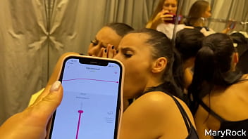 Playing in lovenselush with my girlfriend in public