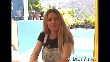 Prurient Blonde Babe Camille Bends To Get Fucked Hard thumbnail