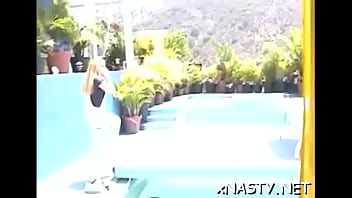 Prurient blonde babe camille bends to get fucked hard