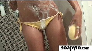 Babe gives erotic soapy massage 12