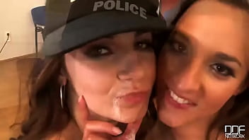 Tag teamed call two detectives cram her fuckholes