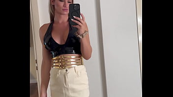 Feeling confident and stylish tonight a chic black top paired with a light skirt and bold over the knee boots – the