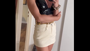 Feeling confident and stylish tonight a chic black top paired with a light skirt and bold over the knee boots – the