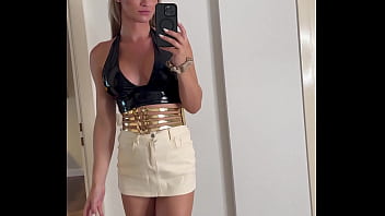 Feeling confident and stylish tonight a chic black top paired with a light skirt and bold over the knee boots – the