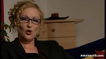 Nicole is a blonde milf who gets licked fingered and titty fucked