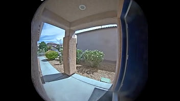 Caught on security i stopped by kittttttyk house to deliver a package but she was more interested in my package