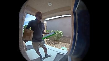 Caught on security i stopped by kittttttyk house to deliver a package but she was more interested in my package