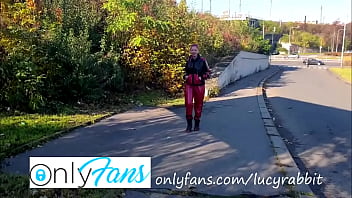 I took my latex sweat suit outdoor on the walk