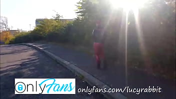 I took my latex sweat suit outdoor on the walk