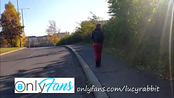 I took my latex sweat suit outdoor on the walk