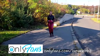 I took my latex sweat suit outdoor on the walk