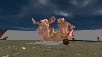 3d shemale threesome part 2 – hot animated futanari action with two sexy girls