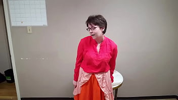 Femdom masturbates while roleplaying domming he neighbor