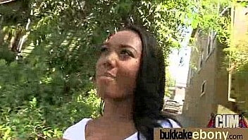 Huge cocks cover their black face in cum 7