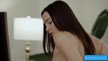 Watch lusty and busty brunette teen getting pussy licked and ride massive dick