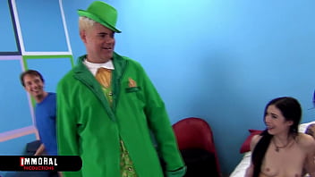 Leprechaun dan drills brianna brooks in intense doggystyle