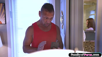 Stepdad walks in on his petite stepdaughter juniper ren masturbating on a vid of make it even more akward she takes his big cock in her mouth