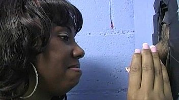 Ebony backs her booty all the way to the gloryhole 11