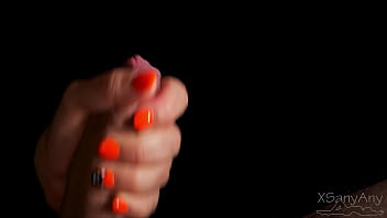 Red lips play with excited dick