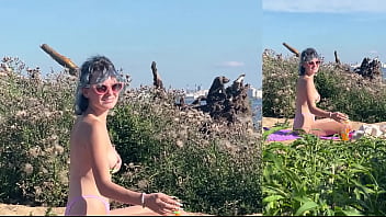 Hot beach public heatwave romance under the sun