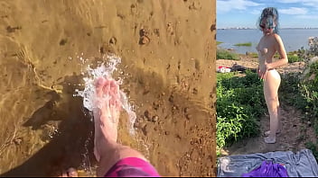Hot beach public heatwave romance under the sun
