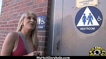 Gloryhole with a nasty wild white girl interracial 23