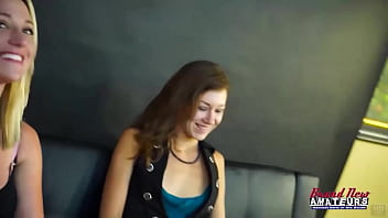 Pierced brunettes meredith and jennifer share a big fat cock to suck