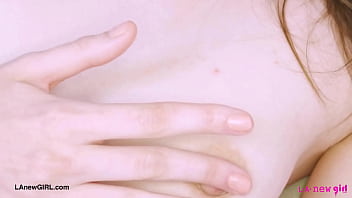 Captivating brunette beauty naked close up