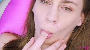 Captivating brunette beauty naked close up