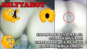 Llego a casa despues de coger con pariente de mi esposo y me revienta el culo en castigo