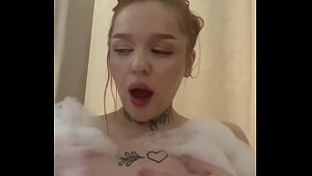 Watch the full video of me caressing myself in a bubble bath on the channel