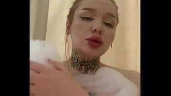 Watch the full video of me caressing myself in a bubble bath on the channel