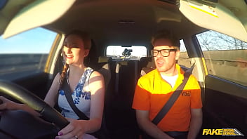 Zara durose having great sex in a car with driving instructor fake driving school