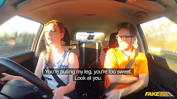 Zara durose having great sex in a car with driving instructor fake driving school