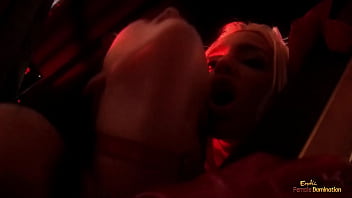 Busty blonde slut started sucking a hard delicious cock in front of a brunette friend before both of them got their tight pussies fucked hard until they made the guy cum