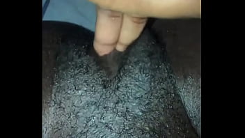 Small tit ebony solo pussy masturbation