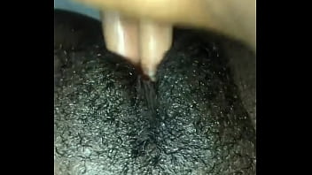 Small tit ebony solo pussy masturbation